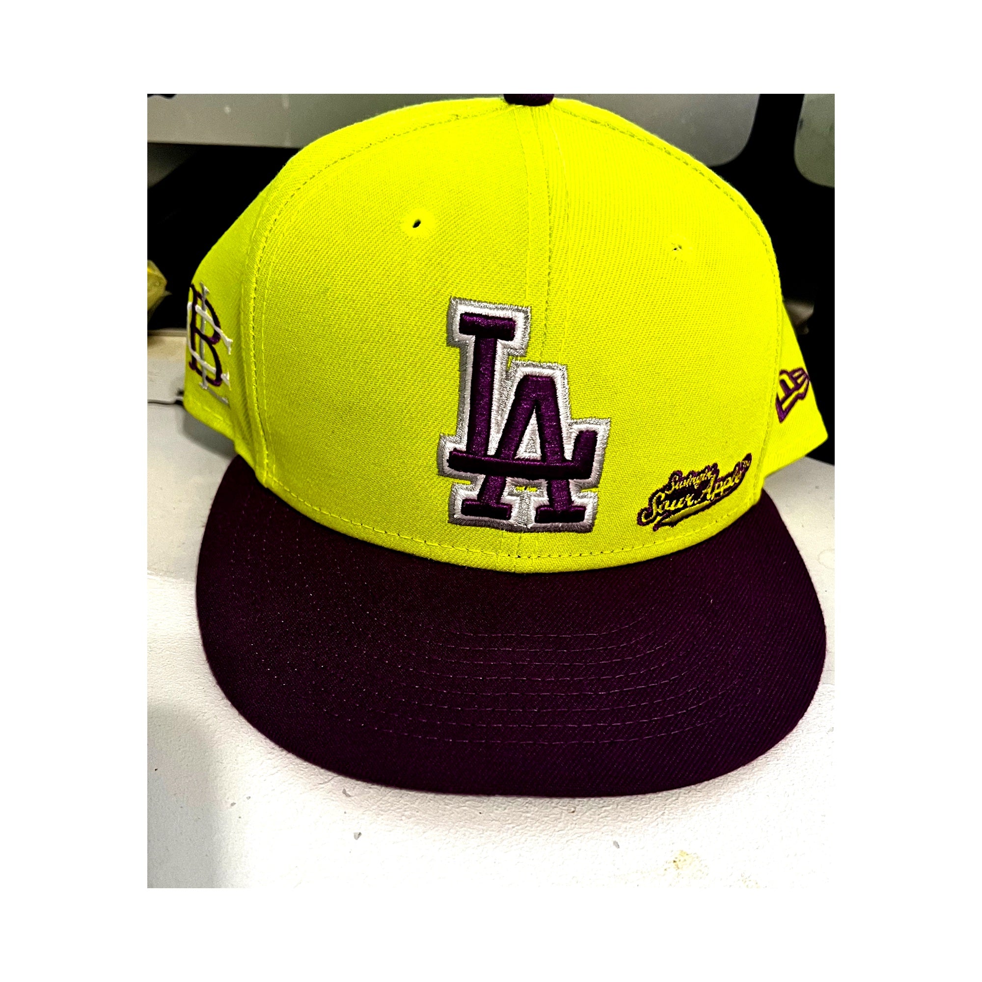 New Era 59FIFTY LA Dodgers Sour Apple Fitted Cap – Neon Green Purple (7 1/2)