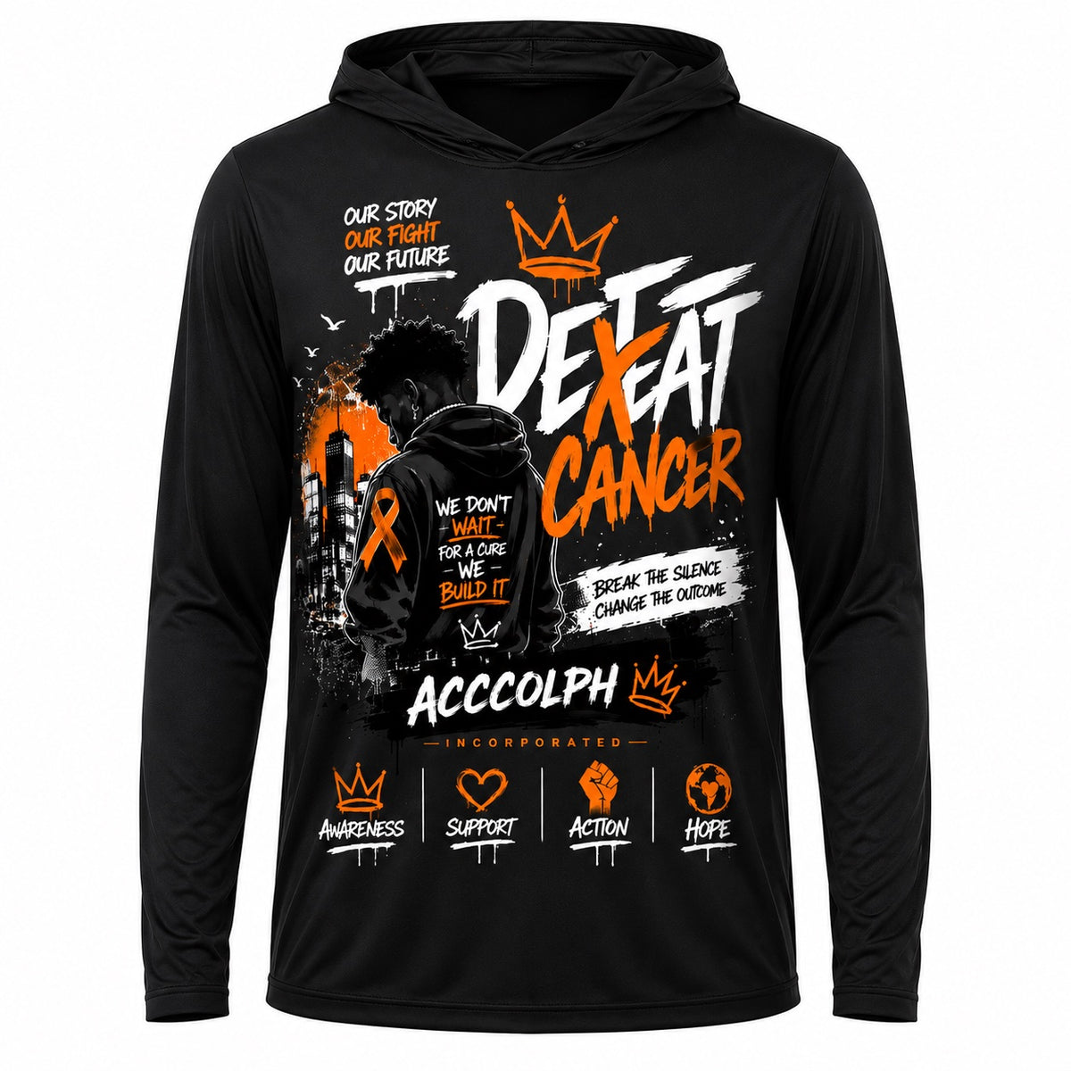 DeFeat Cancer® "Break the Silence. Change the Outcome." Awareness Hoodie